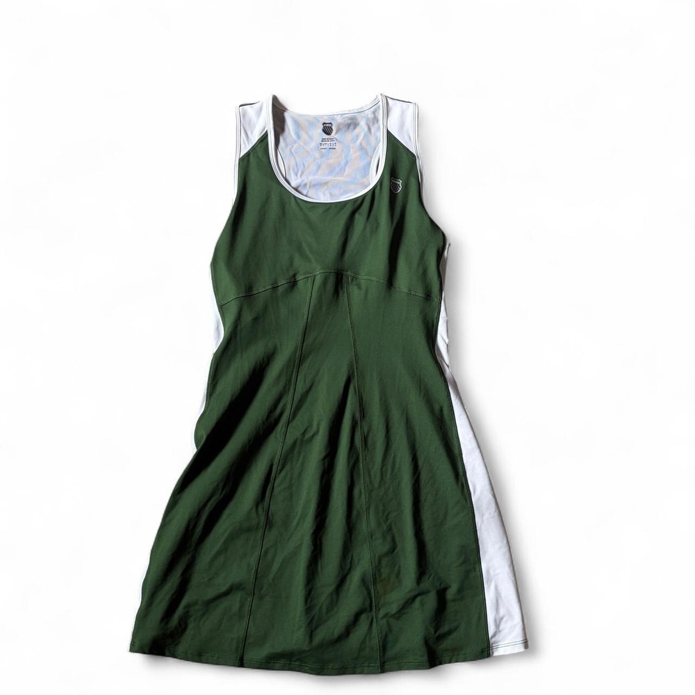Y2K style Tennis dress K Swiss size Medium NWT built in bra mini dress green
